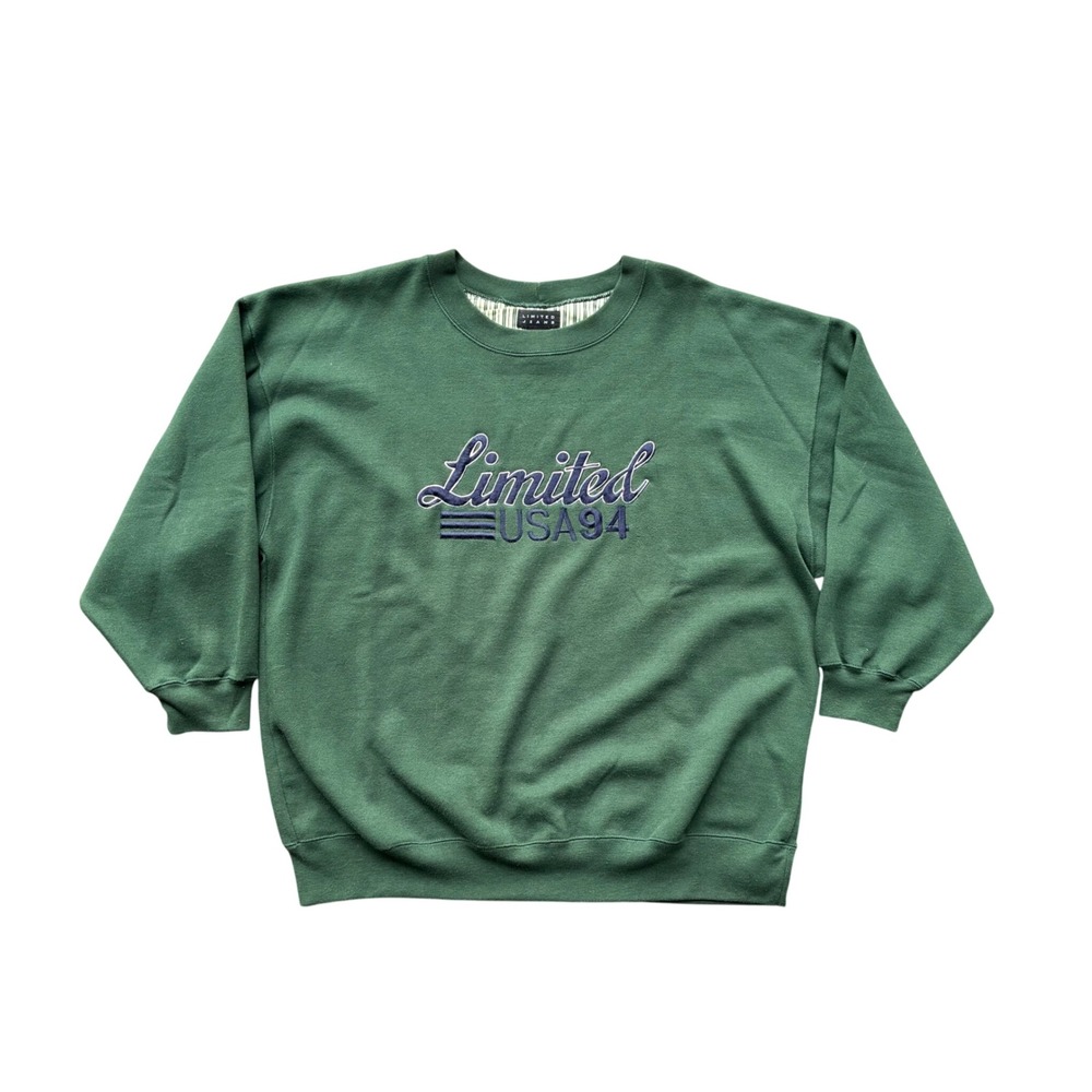Vintage Limited Jeans USA 94 Forest Green Crewneck Sweatshirt Size Large